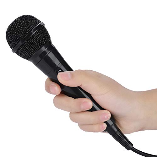 Handheld Omnidirektionales Dynamisches Mikrofon, Hochempfindliches Kabelgebundenes Tragbares Mikrofon für Karaoke, Klar- und Stereoklang, Rauschunterdrückungsfunktion, Geeignet für KTV, Heim (Schwarz) von Dpofirs