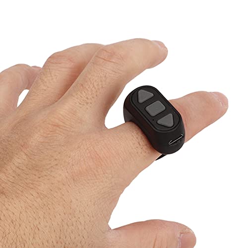 TikTok Bluetooth Fernbedienung Seite Turner, 3 Tasten Kamera Video Fernbedienung, APP Seite Turner Scrolling Ring für OS Android Harmony OS (Schwarz) von Dpofirs