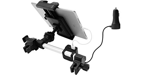 Macally HRMOUNTPRO4UAC, Kopfstützen Autohalterung mit USB Ladegerät für alle iPad & Tablet PCs bis 25 cm Breite, kompatibel zu 12,9" iPad Proq von Dr. Bott