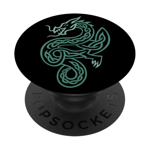 Keltischer Drache Mythologie Wikinger Drache PopSockets mit austauschbarem PopGrip von Drachen Geschenk für Keltische Mythologie-Fans