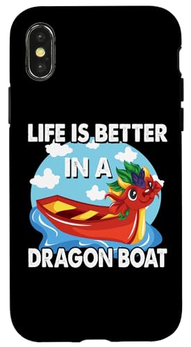 Hülle für iPhone X/XS Das Leben ist besser im Drachenbootrennen Drachenboot-Experte von Dragon Boat Racing Dragon Boating Expert Racer