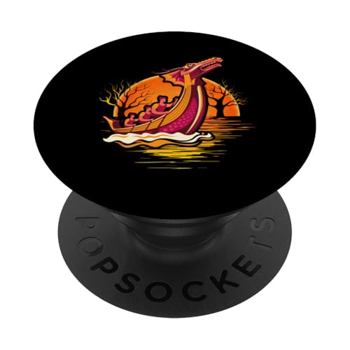 Drachenboot-Abenteuer bei Sonnenuntergang für Bootsfans PopSockets Klebender PopGrip von Dragon Boat Sunset Adventure Apparel