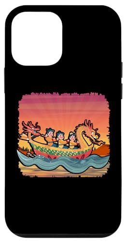 Hülle für iPhone 12 mini Drachenboot-Abenteuer bei Sonnenuntergang für Bootsfans von Dragon Boat Sunset Adventure Apparel