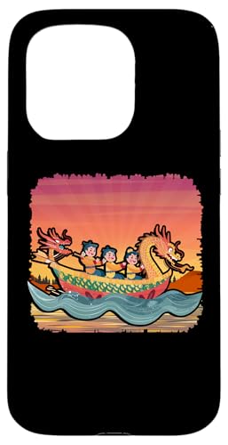 Hülle für iPhone 15 Pro Drachenboot-Abenteuer bei Sonnenuntergang für Bootsfans von Dragon Boat Sunset Adventure Apparel