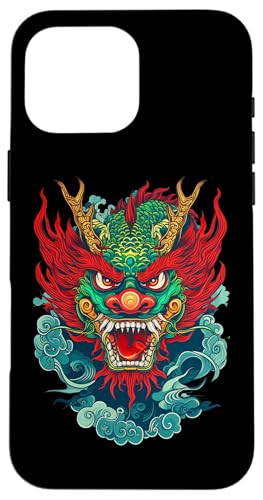 Hülle für iPhone 16 Pro Max Lustiges Drachen-Design für Männer und Frauen, fliegende Mythische Kreatur von Dragon Gift & Shirts Men Women Kids Boys Girls