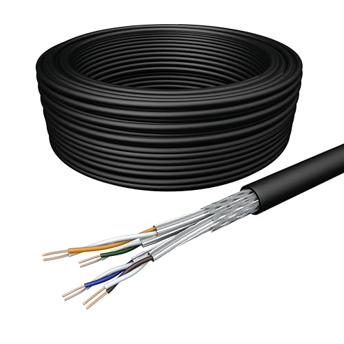 Draka Netzwerkkabel Verlegekabel Erdkabel 50m Cat 7 S/FTP PiMF PE LSZH Halogenfrei AWG 23/1 Optimiert für den Außenbereich Datenkabel PoE 100% Kupfer UC900 SS23 PE GHMT PVP Zertifiziert Made in EU von Draka