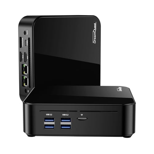 DreamQuest Mini PC Windows 11 Pro 32 GB DDR4 1TB M.2 SSD Intel N150 (bis zu 3,6 GHz) Micro Desktop Computer mit HDMI Tpye-C Port, 2X Gigabit Ethernet/WiFi 5/BT 5/USB3.2 X4 für Office Business von DreamQuest