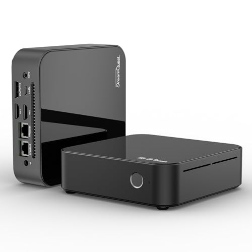 DreamQuest Mini PC Windows 11 Pro Intel N100 (bis zu 3,4 GHz) 16 GB DDR4 512GB M.2 SSD Micro Desktop Computer mit Tpye C /4K HDMI Port, 2X LAN/WiFi 5/BT 5/USB3.2 für Office Business von DreamQuest