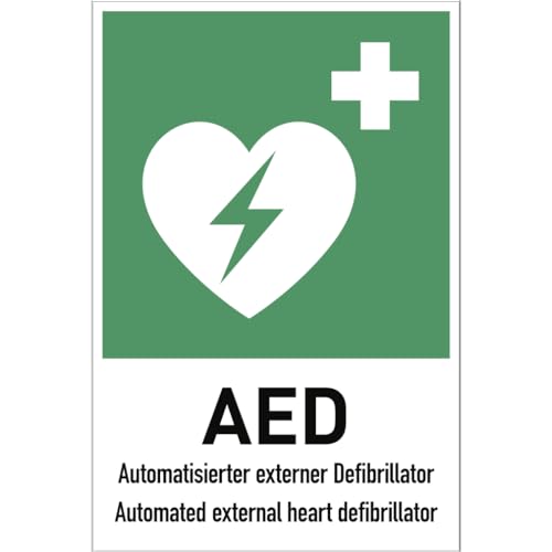 Dreifke® Schild Automatisierter externer Defibrillator (AED), Kombischild, Alu, 200x300 mm von Dreifke