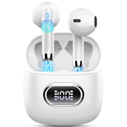 Bluetooth Kopfhörer, Kopfhörer Kabellos Bluetooth 5.4 In Ear Kopfhörer Bluetooth mit 4 Mic, 42H Kabellose Kopfhörer ENC Noise Cancelling, Tiefer Bass Earbuds IP7 Wasserdicht Ohrhörer, LED-Anzeige-2025 von Drsaec