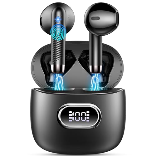 Drsaec Bluetooth-Kopfhörer, Bluetooth 5.3 Kopfhörer Wireless HiFi Stereo Mic Schwarz von Drsaec