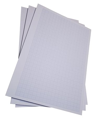 Millimeterpapier, Millimeterpapierblock, Aufmassblock, DIN A4, 80 g/m2, 50 Blatt, 1 mm Raster, blau, mit Anschriftenfeld (3) von Druckerei Scharlau