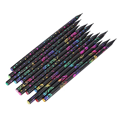 Dsacxixai 12 Pack Rainbow Stifte Blackwood Hb Bleistift Spaß inspirierende Schulstifte für Klassenzimmer, niedliche Holzstifte mit ermutigenden positiven Sprüchen von Dsacxixai