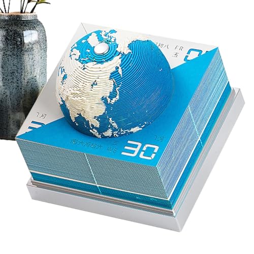 3D-Erdkalender, 3D-Erdpanorama-Papierskulptur-Kalender, 3D-Erdzeit-Kalender mit Haftnotizen, 2025-Kalender, Papierschnitzkunst, Planungskalender, Heimdekoration von Dtaigou