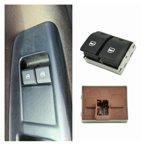 Für Seat Für Ibiza Für Cordoba 2002-2009 9N 01-09 OEM: 6Q0959858 Autoglasheber Elektrischer Schalterknopf Fensterheber Schalttaste(Brown bottom) von Dtbdfak