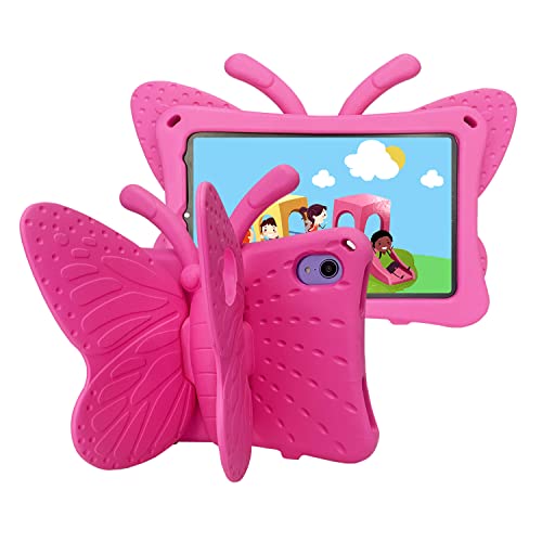 Dteck iPad Mini 6 Hülle Kinder – Schmetterlings-Design, stoßfest, robuste Hülle mit [Ständer/Stifthalter] Schutzhülle für 2021 iPad Mini (6. Generation) 8,3 Zoll Tablet (Rose) von Dteck
