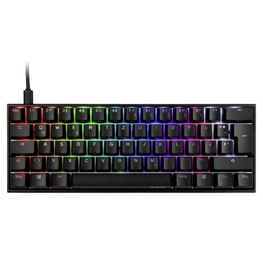 Ducky Mecha Mini Gaming Tastatur, MX-Brown, RGB-LED Tastatur von Ducky