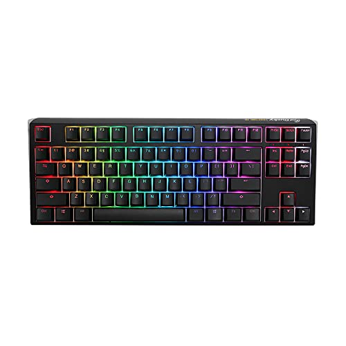 Ducky One 3 Classic TKL Gaming-Tastatur, RGB-LED, Schwarz/Weiß, MX-Silent-Red (US) von Ducky