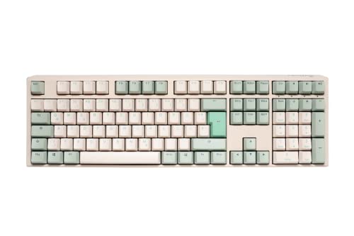 Ducky One 3 Matcha - Mechanische Gaming Tastatur Deutsches Layout im Fullsize-Format mit Cherry MX Red Switches, Hot-Swap-fähig (Kailh-Sockeln) und Abnehmbares Kabel von Ducky