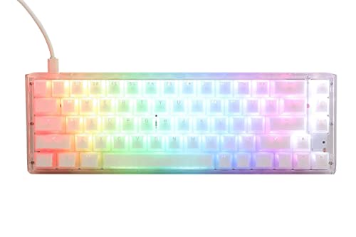 Ducky One 3 SF Aura 65% mechanische Tastatur: Quack Mechanics Dämpfung, Hot-Swappable Gateron Kangaroo Switches, High-Density PBT Tripleshot Keycaps, RGB, US, Weiß von Ducky