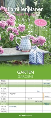 Familienplaner Gärten - Kalender 2025 - Alpha Edition-Verlag - Wandkalender mit 5 Spalten zum Eintragen - Familienkalender - 19,5 cm x 45 cm Familienplaner Gärten - Kalender 2025 - Alpha Edition-Verlag - Wandkalender mit 5 Spalten zum Eintragen - Familienkalender - 19,5 cm x 45 cm von Dumont Kalenderverlag