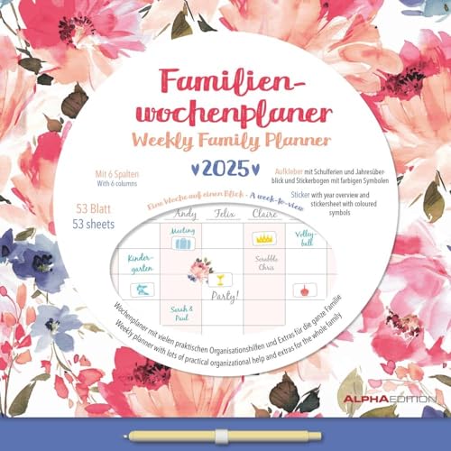 Familienwochenplaner Flowers - Kalender 2025 - Alpha Edition-Verlag - Familienkalender mit 6 spalten - 30,5 cm x 30,5 cm Familienwochenplaner Flowers - Kalender 2025 - Alpha Edition-Verlag - Familienkalender mit 6 spalten - 30,5 cm x 30,5 cm von Dumont Kalenderverlag