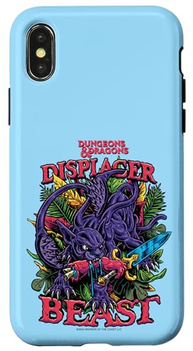 Hülle für iPhone X/XS Dungeons & Dragons Displacer Beast Tropical Neon Retro Logo von Dungeons & Dragons