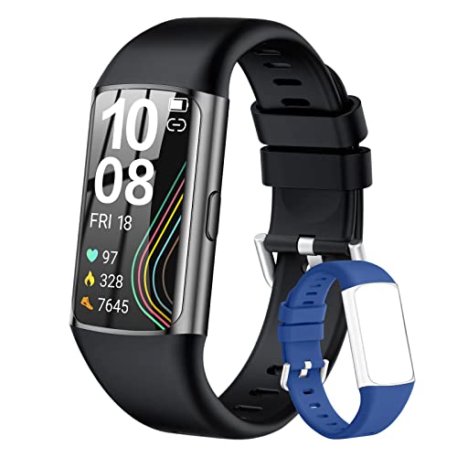 Smart Watch Fitness Tracker mit 24/7 Herzfrequenzmesser, Blutdruckmessgerät, Blutsauerstoff, Schlaf-Tracker, Schrittzähler, Kalorienzähler, IP68 wasserdichte Fitnessuhr für Damen und Herren, Android & von Duobuy