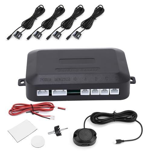 Main Control Box-Duokon Parksensor-Kit, 12-V-Gleichstrom-Parkradar-Kit mit 4 hinteren Sensoren, Beeper-Erkennungssystem von Duokon