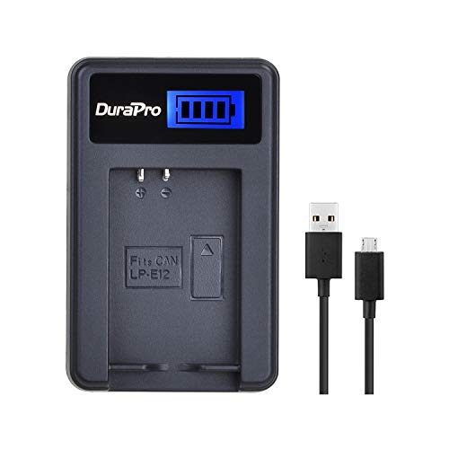 DuraPro LCD USB LP-E12 Akku Ladegerät für Canon EOS M, EOS 100D, EOS Rebel SL1, EOS Kiss X7 Digitalkameras von DuraPro