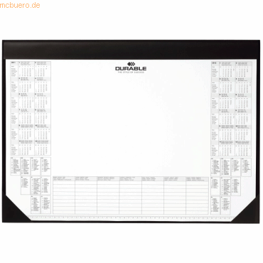 Durable Schreibunterlage 59x42cm mit Kalenderblock schwarz von Durable