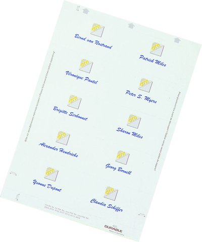 DURABLE Einsteckkarte BADGEMAKER®, Karton, 150 g/m², 90 x 60 mm, weiß (160 Stück), Sie erhalten 1 Packung á 160 Stück von Durable