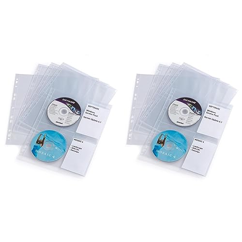 Durable CD/DVD Hüllen Cover Light M, Packung à 10 Taschen, transparent, 523819 (Packung mit 2) von Durable