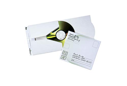 Durable CD/DVD Versandtasche MAIL, für 1 CD, Packung à 5 Stück, weiß, 521102 von Durable