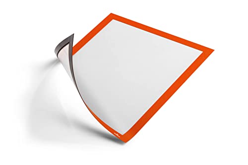 Durable Info-Rahmen Duraframe Magnetic (A4, Magnetrahmen für metallische Oberflächen) 5 Stück, orange, 486909 von Durable