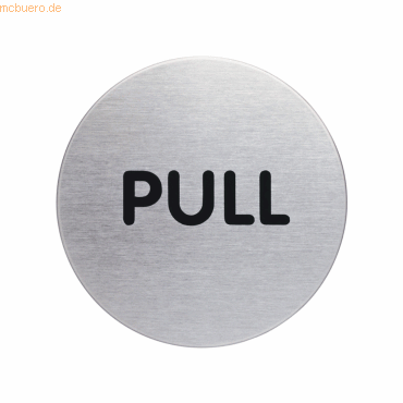 Durable Türschild Picto rund 'Pull' 65mm metallic silber von Durable