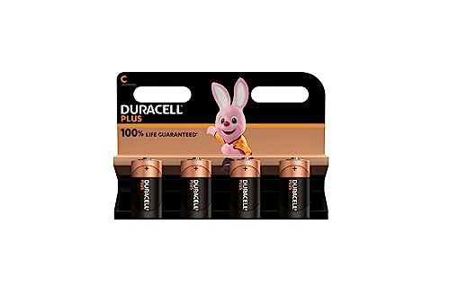 4 x Duracell C Plus (1 Blister mit 4 Batterien) 4 Batterien (LR14/MN1400/halbe Taschenlampe/Baby 1,5 V) von Duracell
