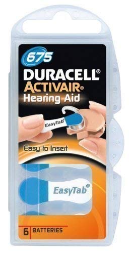 6 St. Duracell Activair 675 / BLAU - für alle Hörgeräte mit Batterietyp 675 von Duracell
