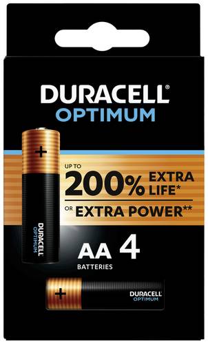 Duracell Optimum Mignon (AA)-Batterie Alkali-Mangan 1.5V 4St. von Duracell