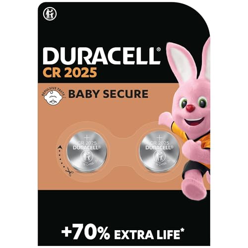 Duracell Specialty 2025 Lithium-Knopfzelle 3 V, 2er-Packung (CR2025 /DL2025) entwickelt für die Verwendung in Schlüsselanhängern, Waagen, Wearables und medizinischen Geräten. von Duracell