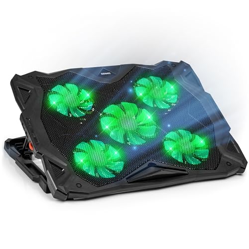 Duronic LC1 Laptop Kühler, Notebook Kühler Gaming, Lüfter Kühlmatte, Laptop Cooling pad Ventilator, Höhenverstellbarer Laptop Kühler Ständer, Laptoperhöhung, Laptopständer für Home Büro Gaming von Duronic