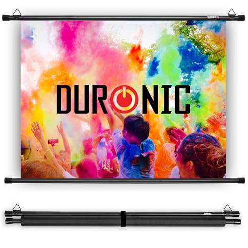 Duronic Projektor-Leinwand BPS90/43 | 228,6 cm (90 Zoll) Bar Projektionsleinwand Größe 183 x 137 cm Mattweiß Ultra HD | Wand- und Deckenmontage | Heimkino Schule Büro von Duronic