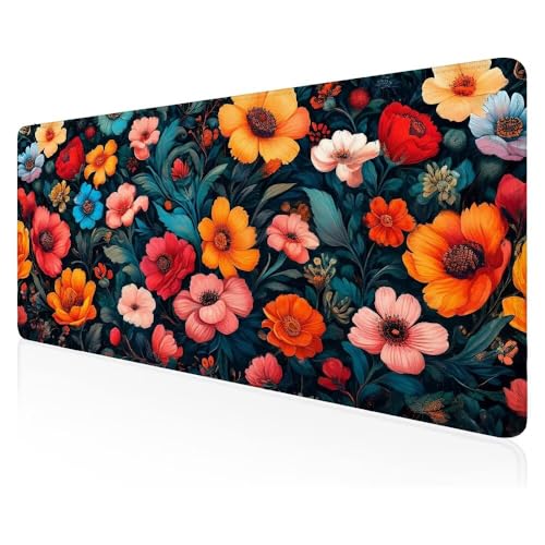 Mauspad XXXL schreibtischunterlage, Mauspad Gaming Blumen in Clustern Mousepad groß, Multifunktionales Office Mousepad Laptop,Tisch-Schutz Unterlage, für Büro/Home Dekor und Geschenk 120x60 cm Z-97 von Duushuait