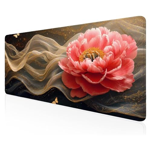 Mauspad xxxl schreibtischunterlage, Mauspad Gaming Goldene Fadenblume Mousepad groß, Multifunktionales Office Mousepad Laptop,Tisch-Schutz Unterlage, für Büro/Home Dekor und Geschenk 120x60 CM Z-141 von Duushuait