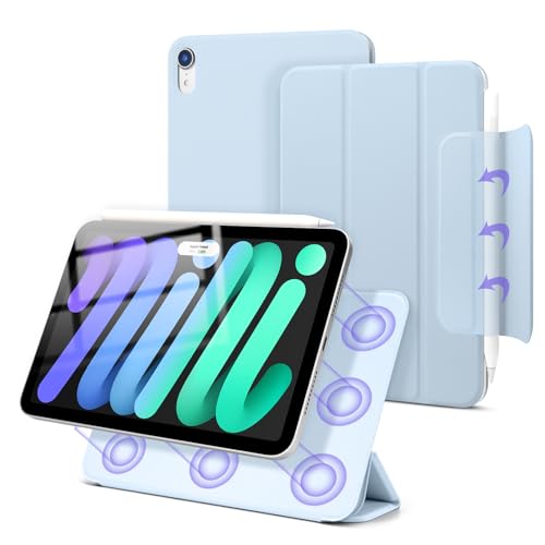 Dwopar Magnetische Hülle für iPad Mini 7 A17 Pro, Slim Smart Folio für iPad Mini 7. / 6. Generation 8,3 Zoll 2024/2021 Modell, leichter Trifold Ständer, Auto Sleep/Wake, Support Pencil Pro, Eisblau Dwopar Magnetische Hülle für iPad Mini 7 A17 Pro, Slim Smart Folio für iPad Mini 7. / 6. Generation 8,3 Zoll 2024/2021 Modell, leichter Trifold Ständer, Auto Sleep/Wake, Support Pencil Pro, Eisblau von Dwopar