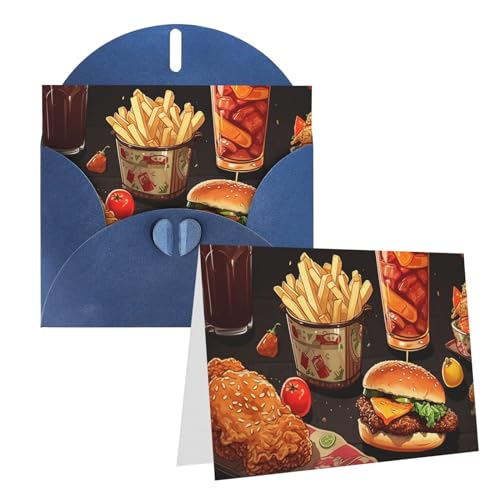 Dwrepo Chicken Leg Burger Drink Print Grußkarten Personalisierte Perlenpapier Dankeskarte Geburtstag Hinweis Karten Mit Bunte Umschläge Für Party Urlaub Hochzeit Einladung von Dwrepo