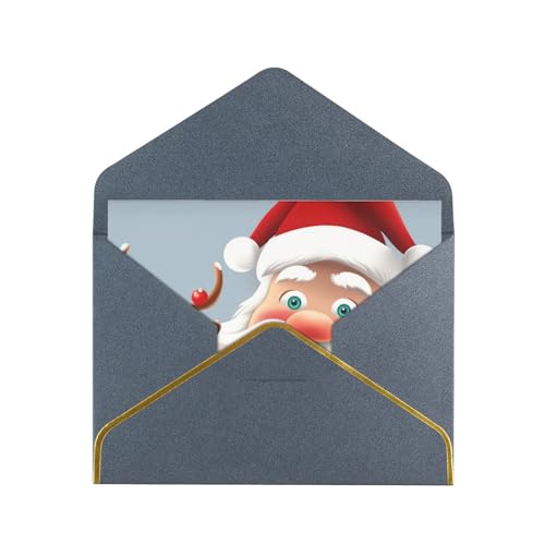 Dwrepo Weihnachtsmann-Grußkarten, Blanko-Notizkarten mit Umschlägen, Happy Birthday-Karten, Dankeskarte, Hochzeit, Party, Einladungskarten für alle Anlässe von Dwrepo