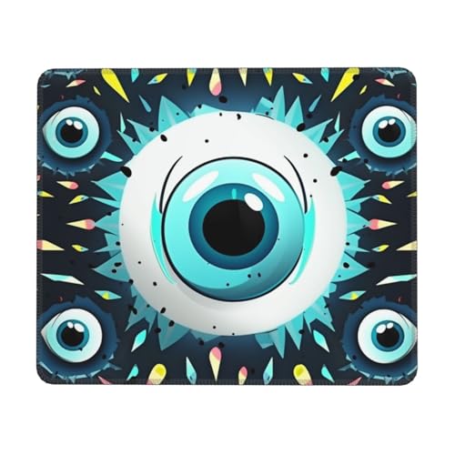 Evil Eyes Mauspad, wasserdicht, Gaming-Mauspad für Büro, Computer, Mauspad für Schreibtischunterlage mit rutschfester Gummiunterseite, waschbares Stoff-Mauspad, 17,8 x 21,8 cm von Dwrepo