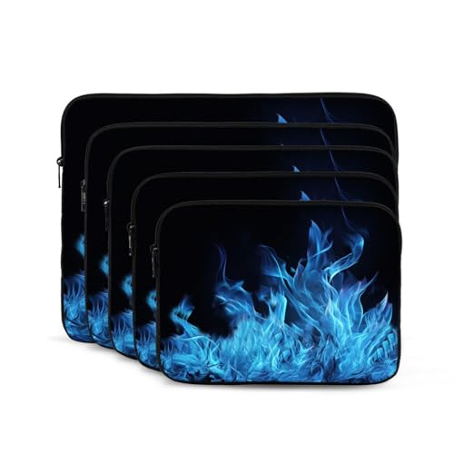 Laptophülle mit blauem Flammenmuster, tragbare Laptoptasche, modische Laptoptasche, strapazierfähige Aktentasche für Männer und Frauen, Tasche, 43,2 cm (17 Zoll) von Dwrepo