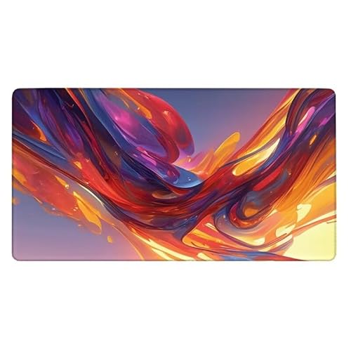 Abstrakt Mousepad 1000x500X0.3MM XXL Mauspad Fantasie Schreibtisch unterlage mit Vernähte Kanten - rutschfeste Gummibasis - Wasserdicht Mouse Pad für Desk Deko Aesthetic, Weihnachten Geschenke von Dxoaoocc